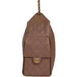 Chanel Medium 25 Hobo Bag Brown Caviar Antique Gold Hardware - Image 3