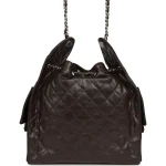 Chanel Medium 25 Hobo Bag Dark Brown Shiny Aged Calfskin Silver Hardware - Image 4