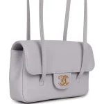 Chanel Mini Preppy Coco Clutch with Straps Light Purple Shiny Caviar Brushed Gold Hardware - Image 2