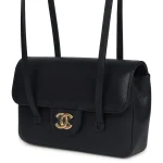 Chanel Mini Preppy Coco Clutch with Straps Navy Blue Shiny Caviar Brushed Gold Hardware - Image 3