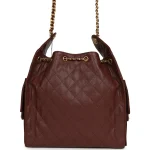 Chanel Medium 25 Hobo Bag Brown Caviar Antique Gold Hardware - Image 4