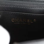 Chanel Monaco Mini Square Flap Bag Black Lambskin Light Gold Hardware - Image 9