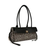 Chanel Small "Urban Essential" East West Shopping Tote Black Calfskin and Multi Tweed Gold Hardware - Image 2