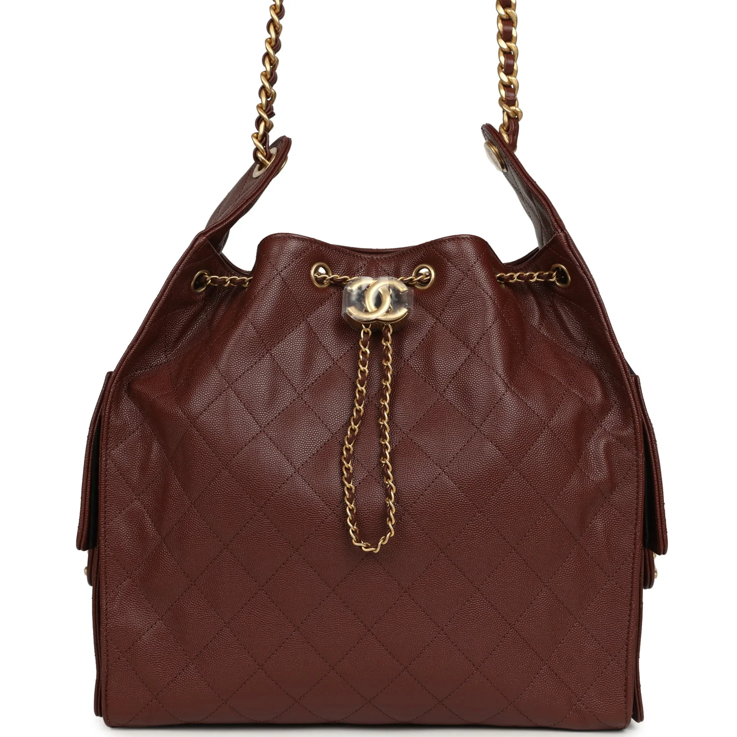 fc6804712fe2bac9cb193c1bcde8a3d22e1b9bfd2fabd9a2568e824a8e51410a.webp Chanel Medium 25 Hobo Bag Brown Caviar Antique Gold Hardware - Image 1