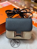 Hermes Handcrafted by masters Mini constance CK3T Carbon grey goatskin with silver buckle and K engraving - Image 5