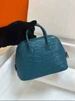 Bolide Mini 18CM Matte crocodile leather Duck Blue - Image 9