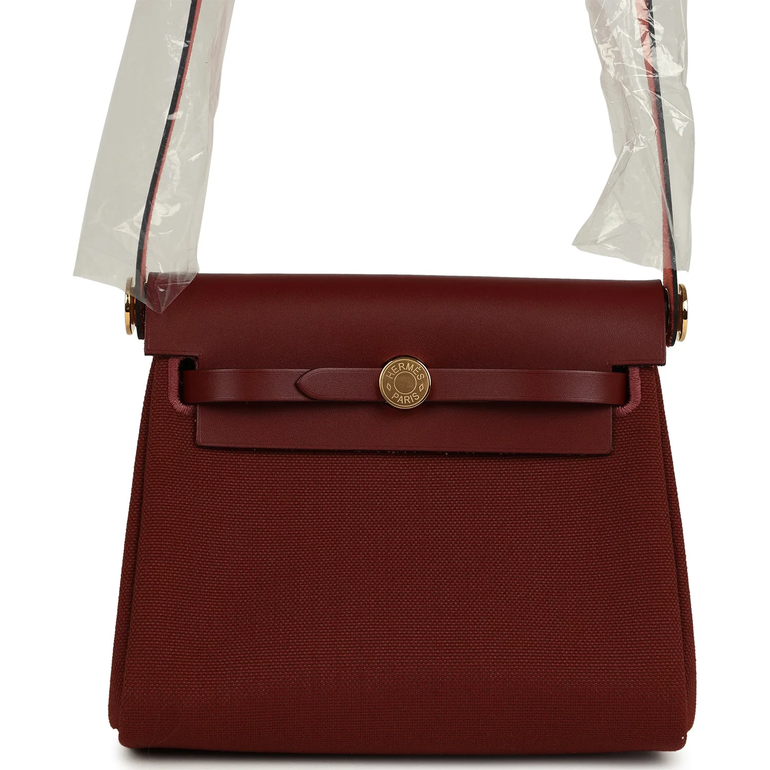 019E091C-F169-F53E-1E81-DBC813CAC4FD.webp Hermes Herbag Zip 20 Mini Rouge H Toile Militaire Canvas and Vache Hunter Gold Hardware - Image 1