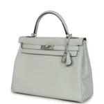 Hermes Kelly Retourne 32 Bleu Pale Clemence Palladium Hardware - Image 5