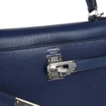 Hermes Kelly Sellier 25 Bleu Saphir Chevre Chamkila Palladium Hardware - Image 7