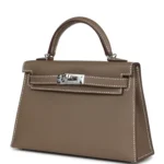 Hermes Kelly Sellier 20 Etoupe Epsom Palladium Hardware - Image 3