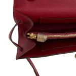 Hermes Kelly Wallet To Go Rouge Grenat Epsom Gold Hardware - Image 10