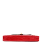 Hermes Kelly Elan Braise Shiny Porosus Crocodile Gold Hardware - Image 6