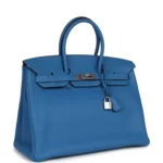 Hermes Birkin 35 Mykonos Clemence Palladium Hardware - Image 2