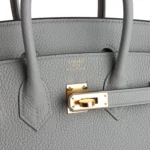 Hermes Birkin 25 Bleu Glacier Togo Gold Hardware - Image 7