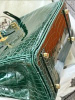 Herm&egrave;s Birkin 25-35 Emerald Bay Crocodile Leather - Image 5