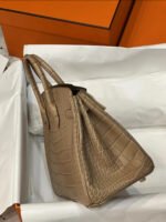 Hermes Birkin 25-30 tea-colored gold buckle, matte crocodile leather lining customization - Image 5