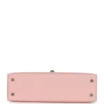 Hermes Kelly Sellier 20 Rose Sakura Chevre Mysore Palladium Hardware - Image 6