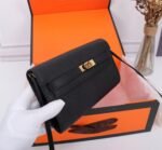 Hermes Kelly Wallet black Epsom Gold - Image 3