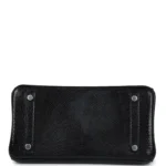 Hermes Birkin 25 Black Shiny Varanus Niloticus Lizard Palladium Hardware - Image 6