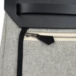 Hermes Herbag Zip 31 PM Hobnailed Black and Ecru Printed H Plume Canvas and Vache Hunter Palladium Hardware - Image 12