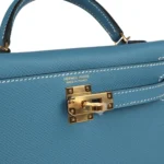 Hermes Kelly Sellier 20 Blue Jean Epsom Gold Hardware - Image 7
