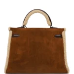 Hermes Teddy Kelly 35 Shearling and Ebene Barenia Palladium Hardware - Image 4