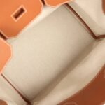 Hermes Birkin HAC 40 Gold Togo and Ecru-Beige Toile H Canvas Palladium Hardware - Image 8