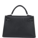 Hermes Special Order (HSS) Kelly Sellier 20 Black Verso Chevre Palladium Hardware - Image 4