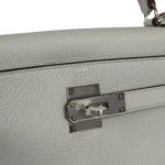Hermes Kelly Retourne 28 Bleu Pale Clemence Palladium Hardware - Image 7