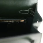Hermes Kelly Sellier 25 Vert Fonce Box Gold Hardware - Image 9