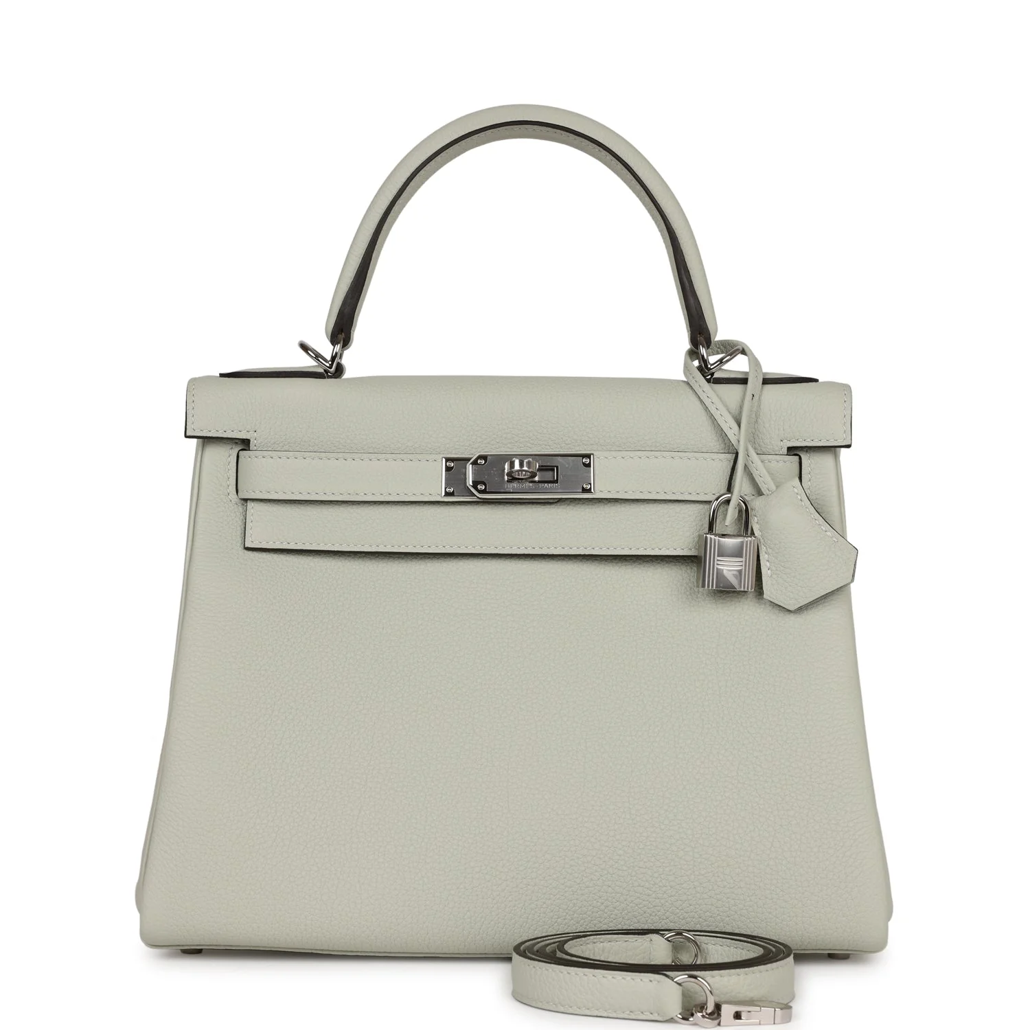 12EC36B2-1813-33B9-EDF7-1BF97542E201.webp Hermes Kelly Retourne 28 Gris Neve Togo Palladium Hardware - Image 1