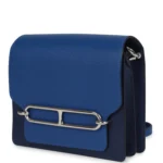 Hermes Mini Sac Roulis Bi-color Bleu Saphir and Bleu France Evercolor Palladium Hardware - Image 5
