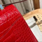 Herm&egrave;s Constance 19 gold buckle Ferrari red American alligator leather pure handmade custom - Image 7