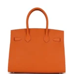 Hermes Birkin Sellier 30 Orange Epsom Palladium Hardware - Image 4