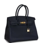 Hermes Birkin 30 Bleu Nuit Togo Gold Hardware - Image 2