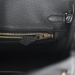 Hermes Birkin 25 Black Matte Alligator and Togo Touch Gold Hardware - Image 9