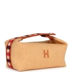 Hermes Bride A Brac Carre Case PM Fauve Merino Wool Palladium Hardware - Image 2