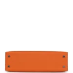 Hermes Kelly Sellier 20 Orange Epsom Palladium Hardware - Image 6