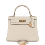 Hermes Kelly Retourne 28 Craie Togo Gold Hardware