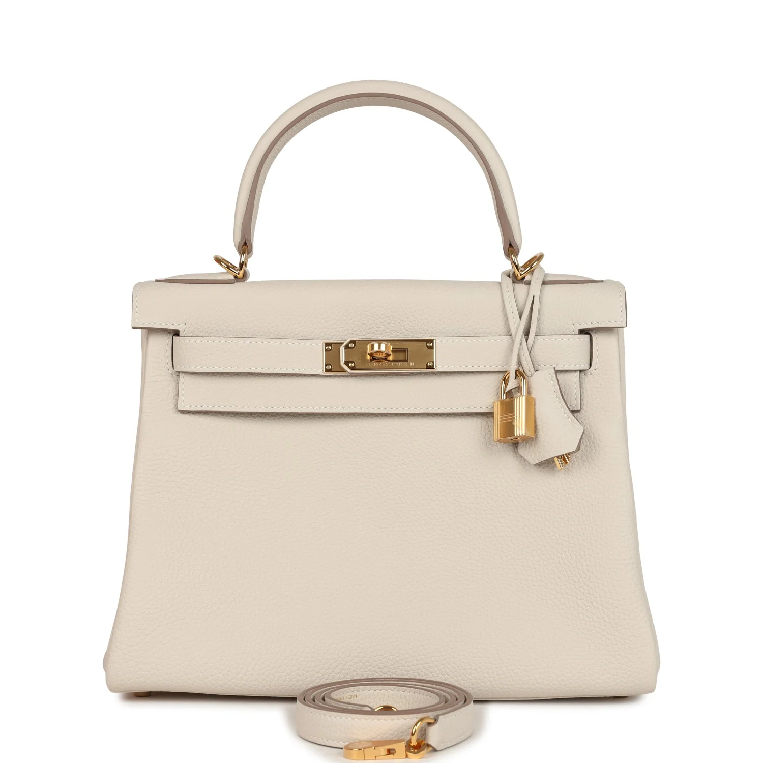 17C58252-2408-E80E-860C-E303EFE02E56.webp Hermes Kelly Retourne 28 Craie Togo Gold Hardware - Image 1