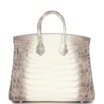 Hermes Birkin 25 Himalaya Niloticus Crocodile Diamond Encrusted Palladium Hardware - Image 4