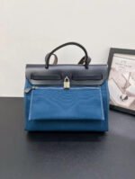 Herbag 31 blue black leather tote bag - Image 5