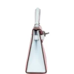 Hermes Special Order (HSS) Kelly Sellier 20 Rose Sakura and Bleu Brume Chevre Palladium Hardware - Image 3