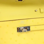 Hermes Kelly To Go Wallet Jaune Citron Ostrich Palladium Hardware - Image 7