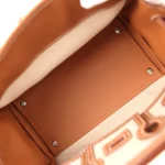 Hermes Birkin 25 Cargo Ecru-Beige Toile H and Gold Swift Palladium Hardware - Image 8
