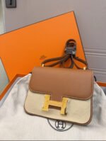 Hermes Constance elan CC37 gold brown with gold buckle, epoxied leather K engraving - Image 4