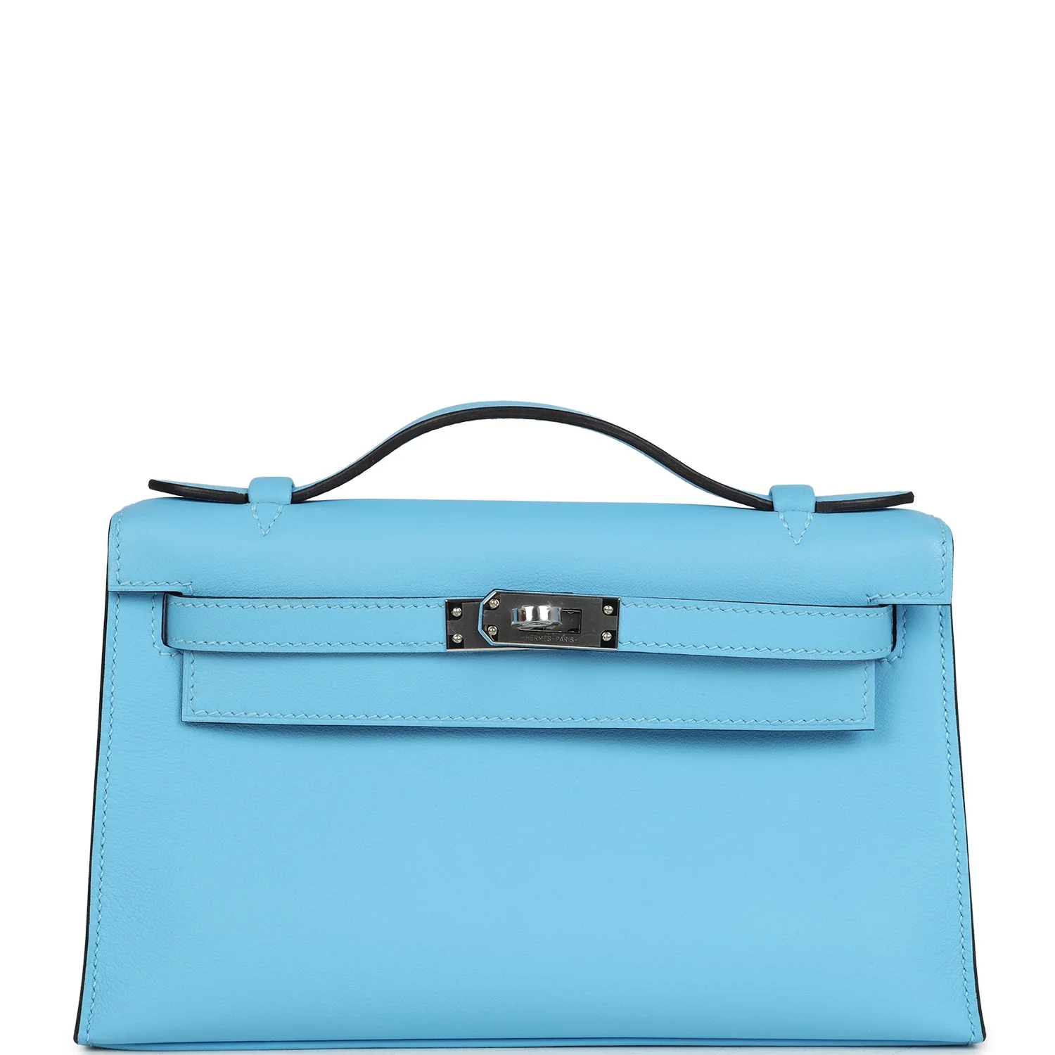 1AB00136-711B-229D-6214-DD230DA4A073.webp Hermes Kelly Pochette Celeste Swift Palladium Hardware - Image 1