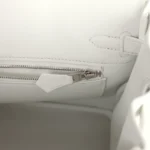 Hermes Birkin 25 New White Swift Palladium Hardware - Image 9