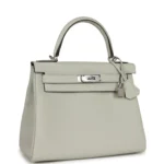 Hermes Kelly Retourne 28 Gris Neve Togo Palladium Hardware - Image 2