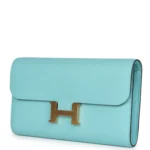 Hermes Constance Wallet To Go Bleu Atoll Epsom Gold Hardware - Image 5